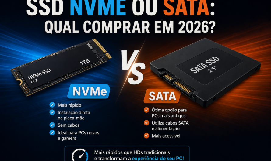 SSD NVMe ou SATA: Qual Comprar em 2026?