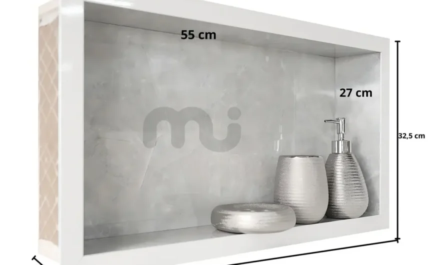 Nicho de porcelanato para banheiro: opção prática para organizar o box