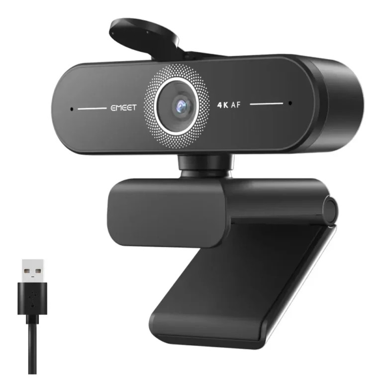 Webcam EMEET C60E 4K UHD 8MP Streaming Foco Automático 60fps Microfone Duplo para PC Notebook Preto